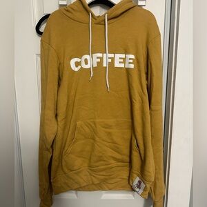 Burnt Yellow Hoodie with 'COFFEE' text